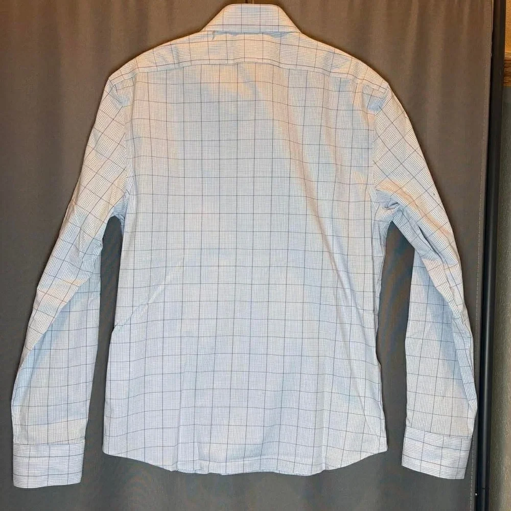 Banana Republic Light Blue Windowpane Dress Shirt